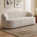 Ver imagem 1 de Sofá 2 Lugares Living Orgânico Sala de Estar 140cm Conka F05 Bouclê Bege - Mpozenato