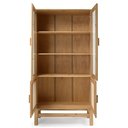 Ver imagem 3 de Cristaleira em Madeira, Vidro e Rattan 04 Portas