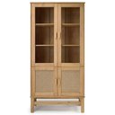 Ver imagem 1 de Cristaleira em Madeira, Vidro e Rattan 04 Portas