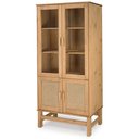 Ver imagem 2 de Cristaleira em Madeira, Vidro e Rattan 04 Portas