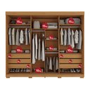 Ver imagem 7 de Guarda Roupas Casal 3 Portas de Correr com Espelho Central 6 Gavetas e Pés Denze