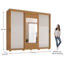 Ver imagem 5 de Guarda Roupas Casal 3 Portas de Correr com Espelho Central 6 Gavetas e Pés Denze