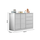 Ver imagem 4 de Quarto Infantil Guarda-Roupa 3 Portas e Cômoda 4 Gavetas Pérola Branco