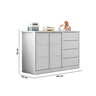 Quarto Infantil Guarda-Roupa 3 Portas e Cômoda 4 Gavetas Pérola Branco - 4
