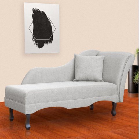 Recamier Divã Sofá Olivia Psicologia Consultório Linho Bege - Lm Decor
