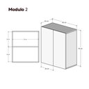 Ver imagem 3 de Armário para Cozinha 60cm 2 Portas MDP Porta de Bater Preto Mercado Das Prateleiras