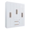 Guarda-roupa Solteiro Napoli 6 Portas 2 Gavetas 100% Mdf Branco - Doripel Móveis - 1