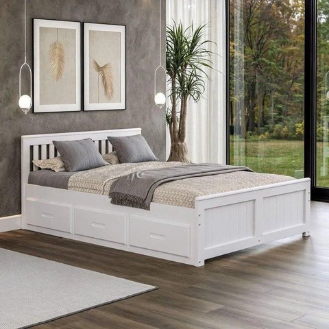 Cama Full 06 Gavetas Madeira Maciça