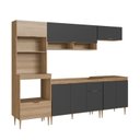 Ver imagem 4 de Cozinha Completa Modulada 5 Peças com Torre Quente para 2 Fornos e Espaço para Cooktop Veneza Modulada Cinza/Mel/Grafite