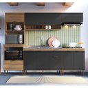 Ver imagem 1 de Cozinha Completa Modulada 5 Peças com Torre Quente para 2 Fornos e Espaço para Cooktop Veneza Modulada Cinza/Mel/Grafite