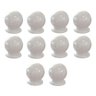 Kit de 10 Puxadores para Gaveta Cômoda Armário Guarda Roupa Formato de Bolinha Plástico Branco - 1