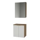 Ver imagem 2 de Conjunto de Banheiro 60cm x 145cm Nature Marrom/Carvalho/Branco