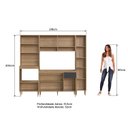 Ver imagem 4 de Cozinha Completa Modulada 4 Peças com Torre Quente para 2 Fornos e Paneleiro Veneza Modulada Cinza/Mel/Grafite