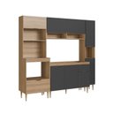 Ver imagem 3 de Cozinha Completa Modulada 4 Peças com Torre Quente para 2 Fornos e Paneleiro Veneza Modulada Cinza/Mel/Grafite