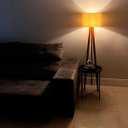 Ver imagem 5 de Luminária Abajur de Chão Tripé Tradicional com Cúpula de Tecido Linho