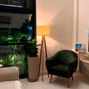 Ver imagem 3 de Luminária Abajur de Chão Tripé Tradicional com Cúpula de Tecido Linho