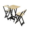 Mesa Bistro com 2 Banquetas Soberano Bar em Madeira Padrão - Natural/preto - 1
