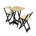 Ver imagem 1 de Mesa Bistro com 2 Banquetas Soberano Bar em Madeira Padrão - Natural/preto