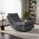 Ver imagem 1 de Poltrona Balance Leve Balanço Linho Premium Easy Clean Luxo para Sala Quarto Conforto Relaxante