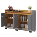 Ver imagem 2 de Buffet Aparador 4 Portas MDP Cinza e Mel 113cm Real