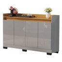 Ver imagem 3 de Buffet Aparador 4 Portas MDP Cinza e Mel 113cm Real