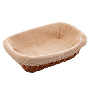 Cesta Retangular de Plástico com Forro em Tecido 24x17x7cm