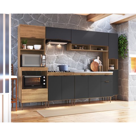 Cozinha Completa Modulada 6 Peças com Torre Quente para 2 Fornos e Espaço para Cooktop Veneza Modulada