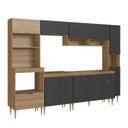 Ver imagem 3 de Cozinha Completa Modulada 6 Peças com Torre Quente para 2 Fornos e Espaço para Cooktop Veneza Modulada Cinza/Mel/Grafite