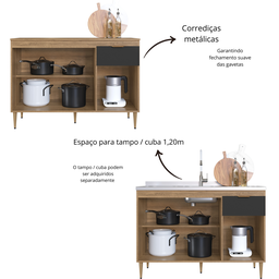 Cozinha Completa Modulada 6 Peças com Torre Quente para 2 Fornos e Espaço para Cooktop Veneza Modulada - 8 Cozinha Completa Modulada 6 Peças com Torre Quente para 2 Fornos e Espaço para Cooktop Veneza Modulada - 8