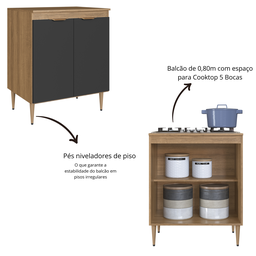 Cozinha Completa Modulada 6 Peças com Torre Quente para 2 Fornos e Espaço para Cooktop Veneza Modulada - 9 Cozinha Completa Modulada 6 Peças com Torre Quente para 2 Fornos e Espaço para Cooktop Veneza Modulada - 9