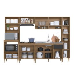 Cozinha Completa Modulada 6 Peças com Torre Quente para 2 Fornos e Espaço para Cooktop Veneza Modulada - 6 Cozinha Completa Modulada 6 Peças com Torre Quente para 2 Fornos e Espaço para Cooktop Veneza Modulada - 6