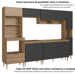 Cozinha Completa Modulada 6 Peças com Torre Quente para 2 Fornos e Espaço para Cooktop Veneza Modulada - 14 Cozinha Completa Modulada 6 Peças com Torre Quente para 2 Fornos e Espaço para Cooktop Veneza Modulada - 14