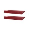 Kit 2 Prateleiras Porta Quadros 40 X 15cm Vermelha Suporte Invisível - 2