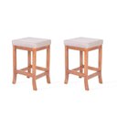 Ver imagem 1 de Kit 2 Banquetas Baixa em Madeira Maciça Toquio Bege/Pinhao