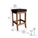 Ver imagem 3 de Kit 2 Banquetas Baixa em Madeira Maciça Toquio Bege/Pinhao