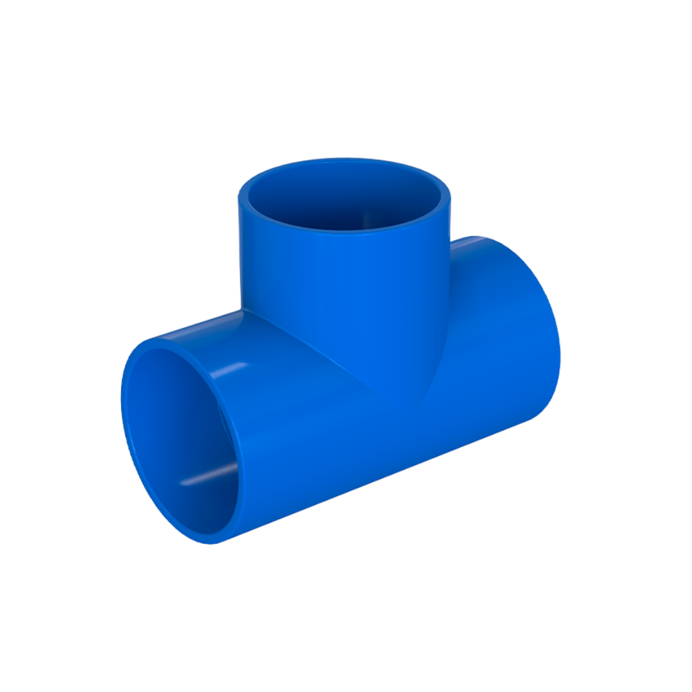 10 Unidades Conexão Tee Irrigação Bitola 50mm Cor Azul Durín - 1
