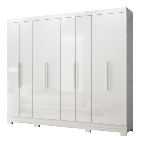 Guarda Roupa Casal Diplomata 8 Portas Branco Moval