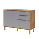 Ver imagem 1 de Balcão de Cozinha 120 Cm Celeste 2 Portas 2 Gavetas 100% Mdf Cinamomo/platina - Mgm Móveis