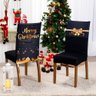 Kit de Capas de Cadeira Jantar Estampada Ano Novo Ajustável com Elástico 10 Peças Cor Christmas - 1