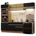 Ver imagem 3 de Armário de Cozinha Completa 270cm Rustic Preto Glamy Madesa 11