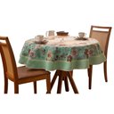 Ver imagem 1 de Toalha de Mesa Redonda 4 Lugares Lepper Pop 1,55m Algodão Poliéster Floral Holambra Verde