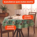 Ver imagem 2 de Toalha de Mesa Redonda 4 Lugares Lepper Pop 1,55m Algodão Poliéster Floral Holambra Verde