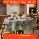 Ver imagem 3 de Toalha de Mesa Redonda 4 Lugares Lepper Pop 1,55m Algodão Poliéster Floral Holambra Verde