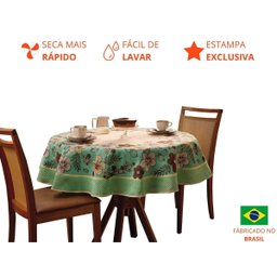 Toalha de Mesa Redonda Estampada Lepper 4 Lugares Pop 1,55m Holambra - 5
