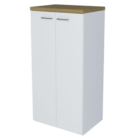 Armario para Escritorio 2 Portas 140x70 cm Olmo Branco Artany