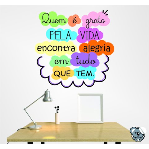 Adesivo de parede Frase Quem é grato pela vida