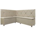 Ver imagem 1 de Kit Canto Alemão para Casa Cozinha 1,25x1,60m Veludo Bege Sofa Store