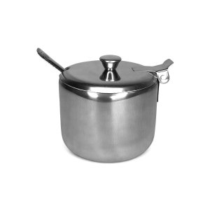 Açucareiro de Mesa em Inox Pequeno com Colher e Tampa 200ml