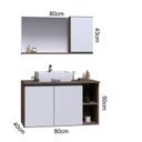 Ver imagem 3 de Gabinete para Banheiro Virtus 80cm com Cuba e Espelho