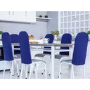 Ver imagem 2 de Kit 6 Capas Encosto de Cadeira de Aço Tubular Cozinha Malha Gel com Elástico Azul Royal